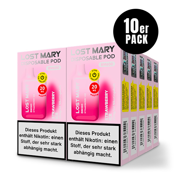 Lost Mary BM600 - Einweg E-Zigarette - Strawberry Ice 20mg/ml