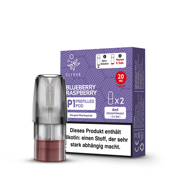 Elfbar Mate500 Einweg P1 Pod - Blueberry Raspberry - 20mg Nikotinsalz 2ml